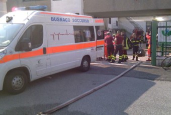 Incendio industria chimica avvenuto a Trezzo sull'Adda.