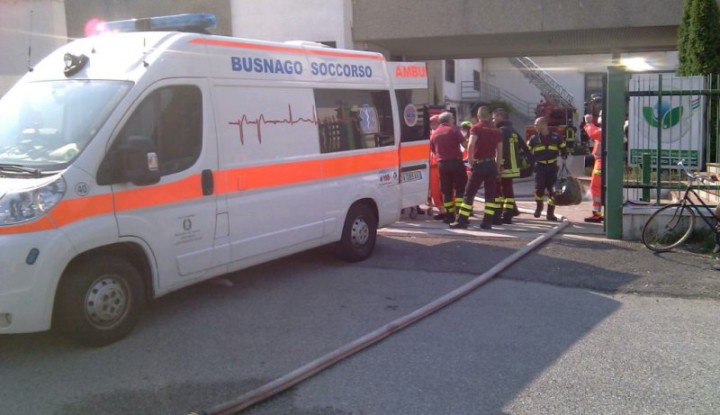 Incendio industria chimica avvenuto a Trezzo sull'Adda.