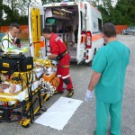 Busnago Soccorso trasferimento paziente ESA elisoccorso bergamo in avaria 220610