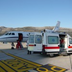 Volo Sanitario con aeromobile di stato Falcon50 Busnago Soccorso