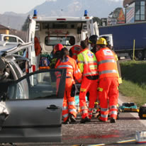 Intervento 118 di Busnago Soccorso Onlus su incidente a Osnago